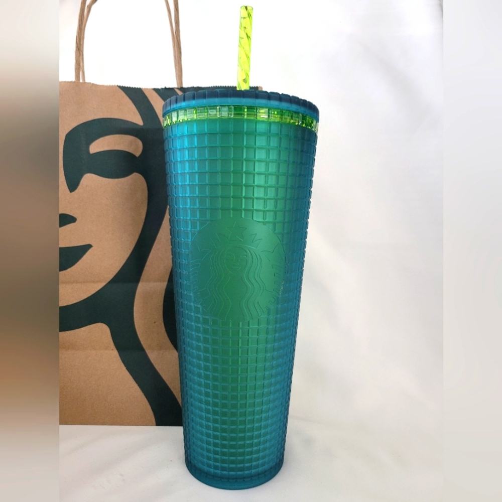 Starbucks 2022 Mountain Dew/ Neon Green Grid Venti Tumbler